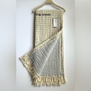 🎁Texteis Penedo Throw Blanket - Blue Stripes with Solid Reverse
